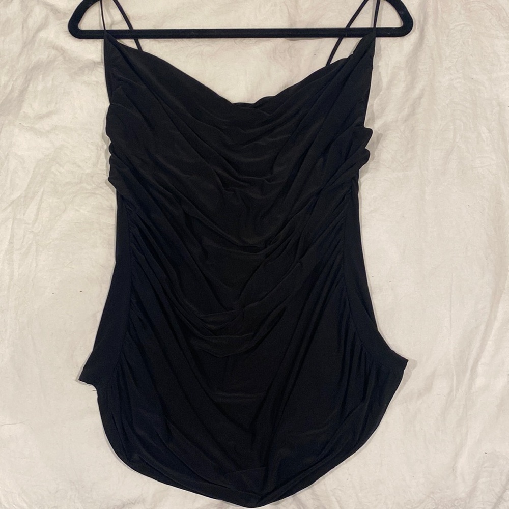 Nasty Gal black drooping neck line tank top